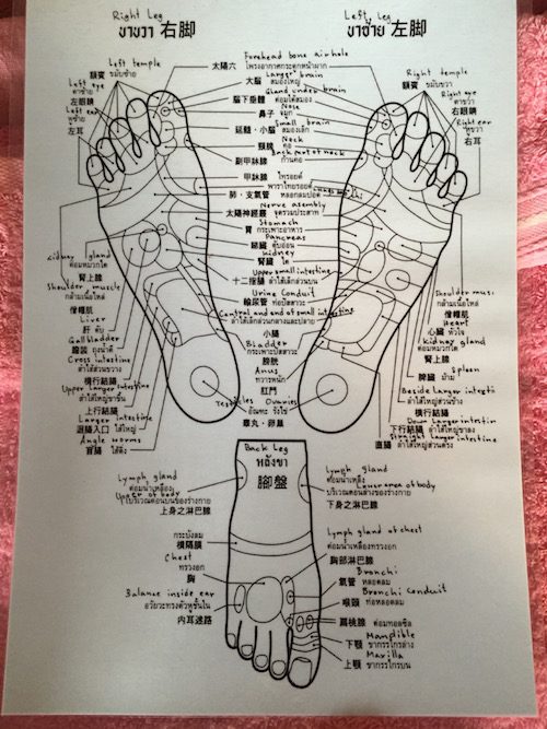 バンコクのおすすめフットマッサージMr.feet（ミスターフィート）反射区図表